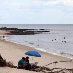 As praias da Ilha de Mosqueiro ficaram pouco movimentadas durante a sexta-feira (20). Apesar do feriado de Corpus Christi, dia 19 de junho