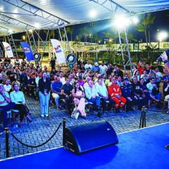 O governador Helder Barbalho e a vice-governadora Hana Ghassan (abaixo) durante o lançamento do Pavilhão Pará, no Parque da Cidade