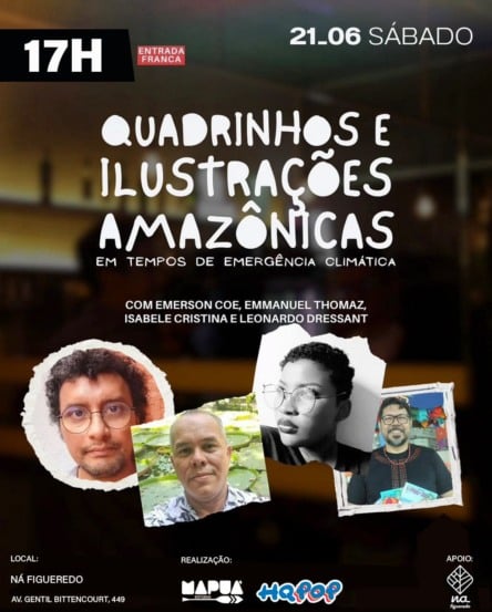 Núcleo de Conexões Ná Figueredo, em Belém (PA), recebe o evento “Quadrinhos e Ilustração Amazônicas em Tempos de Emergência Climática”