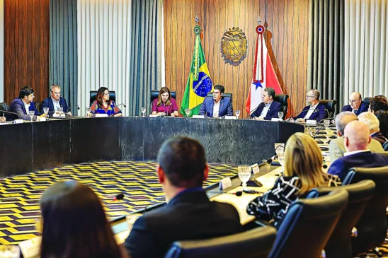 O governador Helder e a vice Hana Ghassan conduziram o encontro no Palácio dos Despachos