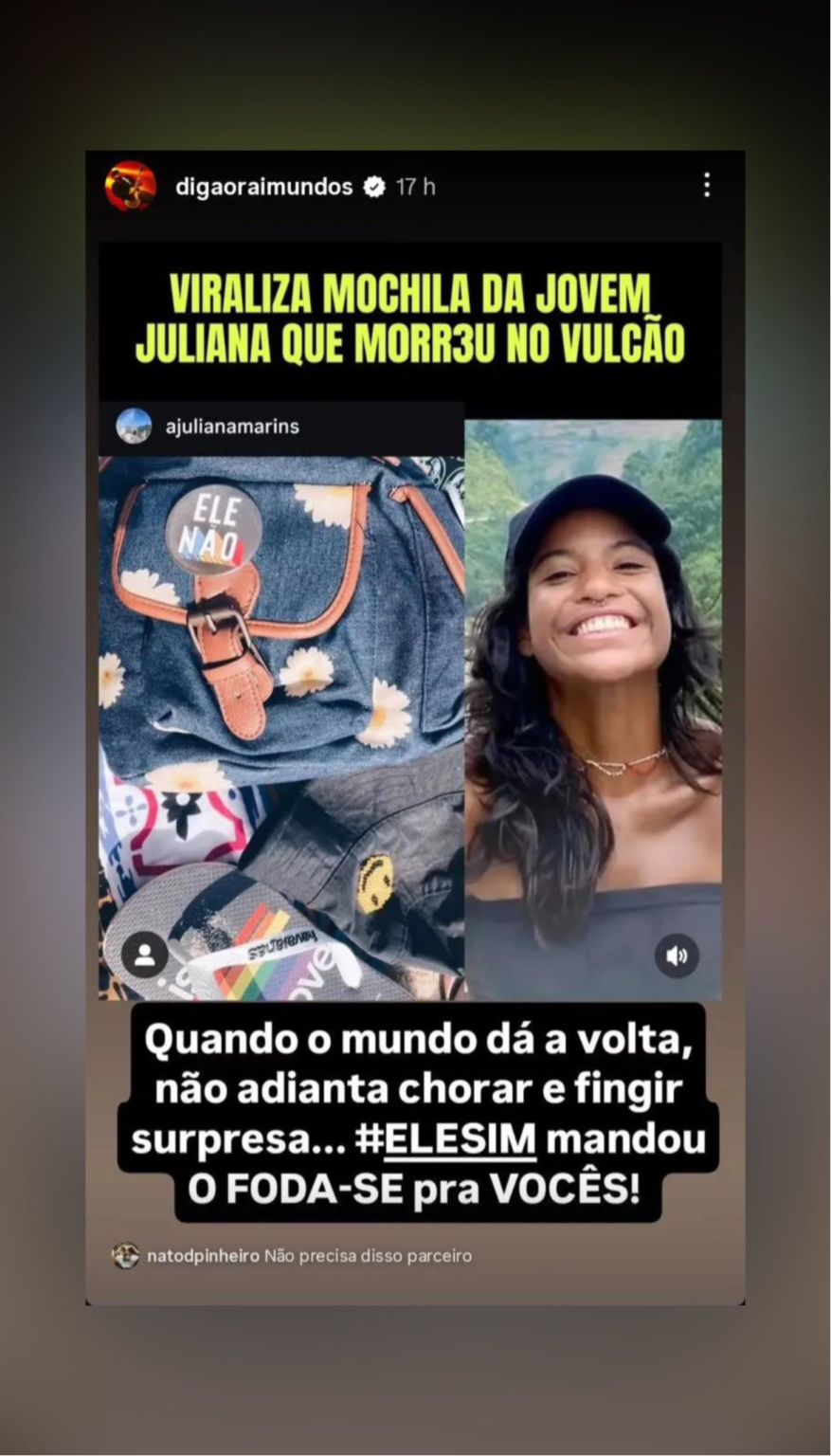 O vocalista e guitarrista da banda Raimundos, Digão, foi alvo de duras críticas nas redes sociais neste final de semana após ironizar a morte da brasileira Juliana Marins,