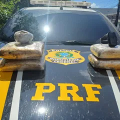 Durante fiscalização, foi encontrada uma mochila com 04 tabletes de substância análoga a maconha (skunk), que totalizou 4 kg de skunk. Foto: Divulgação