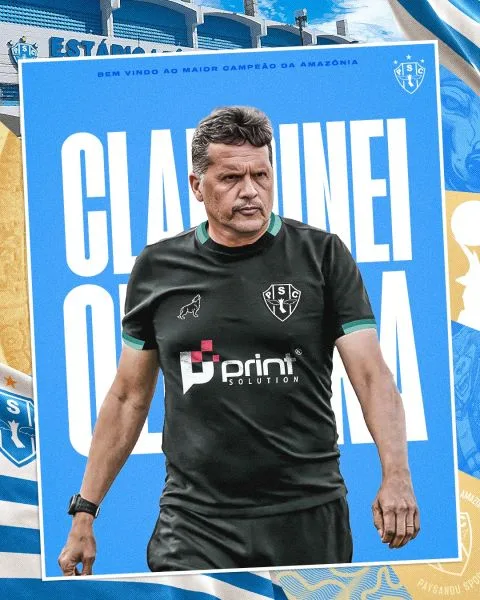 A Diretoria de Futebol do Paysandu Sport Club oficializou, neste domingo (8), a contratação do técnico Claudinei Oliveira para comandar o time