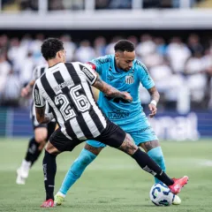 Neymar esteve em campo contra o Botafogo. Foto: Raul Baretta / Santos FC