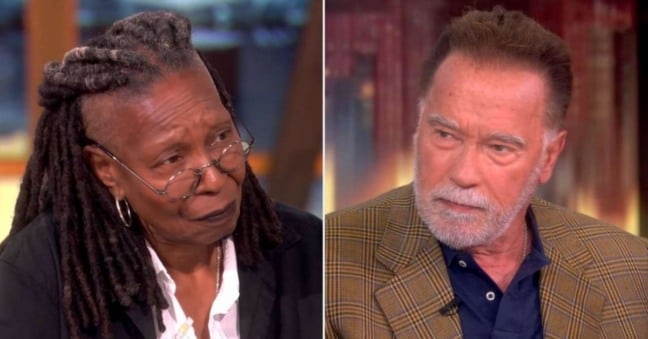 Whoopi Goldberg e Arnold Schwarzenegger. Foto: Reprodução