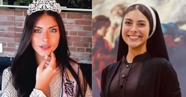 Hoje conhecida como Irmã Eva, três anos após se tornar freira, a mineira viralizou nas redes sociais ao ser filmada vendendo artigos religiosos em um bar. Foto: Divulgação