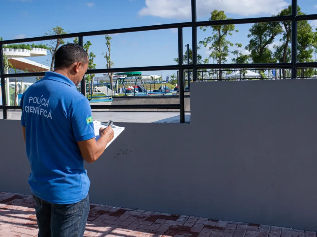 Polícia Científica pericia Parque da Cidade para identificar danos causados por terceiros