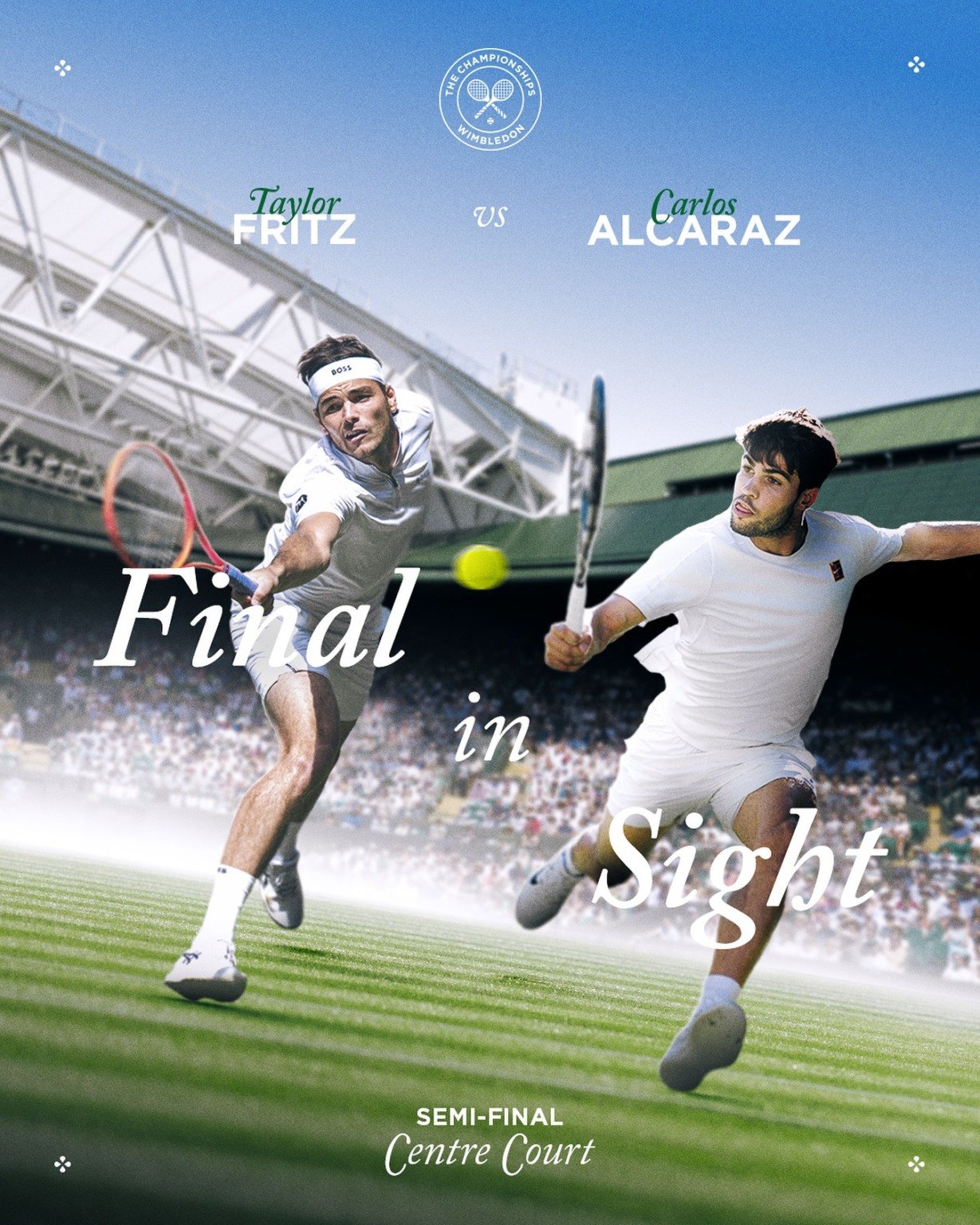 Carlos Alcaraz e Taylor Fritz duelam nesta sexta-feira (11) por uma vaga na final de Wimbledon 2025.