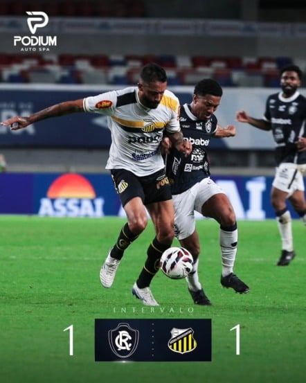 O Clube do Remo saiu na frente, mas cedeu o empate para o Novorizontino e ficou no 1 a 1 no Mangueirão na noite desta quinta-feira