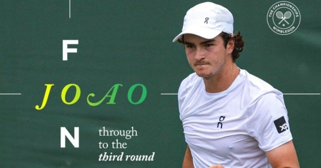 João Fonseca venceu o americano Jenson Brooksby por 3 sets a 1 e avançou à terceira rodada no Grand Slam de Wimbledon