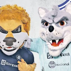Mascotes Remo e Paysandu. Fotos: Ascom Remo/Ascom PSC