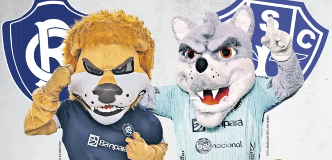 Mascotes Remo e Paysandu. Fotos: Ascom Remo/Ascom PSC