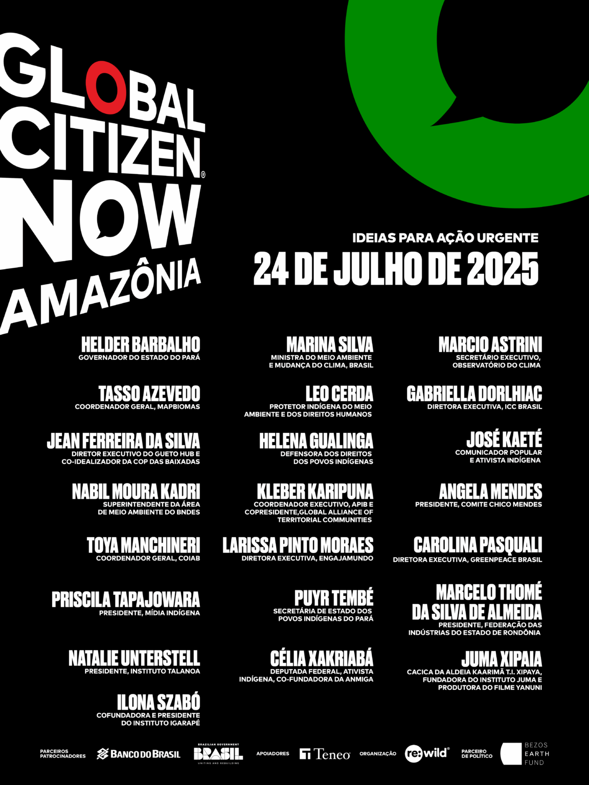 Belém recebe Global Citizen NOW: Amazônia no dia 24 de julho