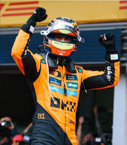 Em sexta dobradinha da McLaren no ano, Piastri vence GP de Bélgica
