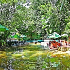 Piscinas naturais e artificiais, nascente de rio e muita vegetação. Um local ideal para relaxar