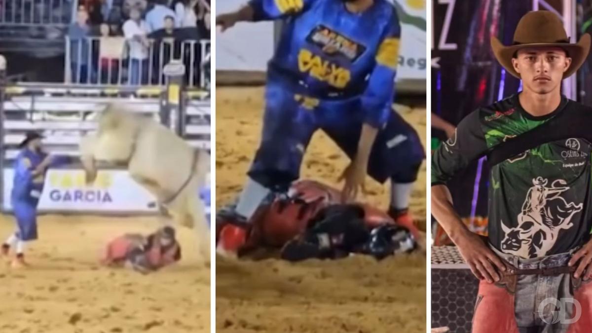 José Thaysson da Silva, de 20 anos, peão de rodeio, morreu na noite deste sábado (5) após ser pisoteado por um touro