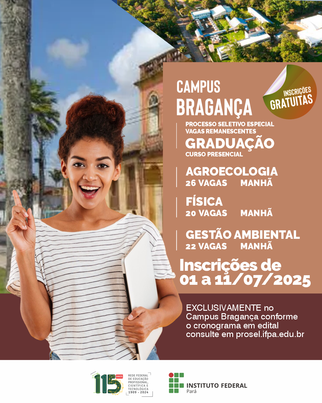 Quer estudar no IFPA? Campus Bragança abre seleção com vagas remanescentes