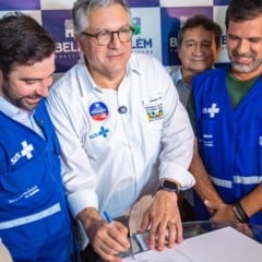 O ministro da Saúde, Alexandre Padilha, anunciou nesta quarta-feira (30), durante visita à capital paraense, um investimento de R$ 53 milhões para fortalecer a rede de saúde em Belém (PA). Foto: Divulgação