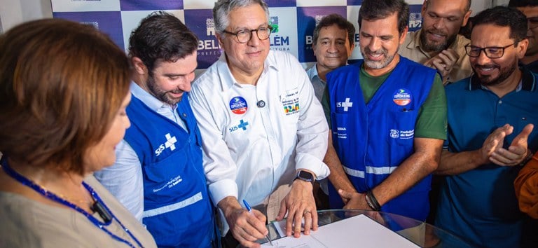 O ministro da Saúde, Alexandre Padilha, anunciou nesta quarta-feira (30), durante visita à capital paraense, um investimento de R$ 53 milhões para fortalecer a rede de saúde em Belém (PA). Foto: Divulgação