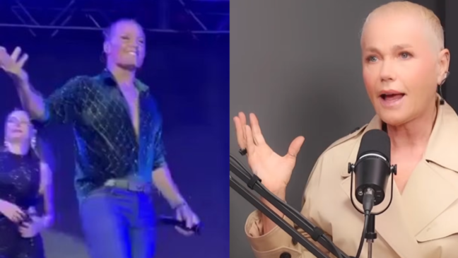 Eduardo Costa surge irreconhecível em show e viraliza após comparações com Xuxa