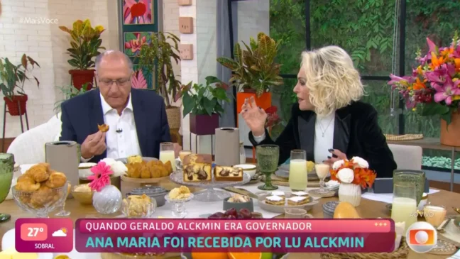 Geraldo Alckmin com Ana Maria Braga no Mais Você nesta quinta, 31 (Reprodução/TV Globo)