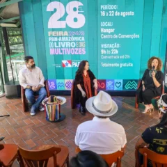 Edição deste ano da Feira do Livro ocorre de 16 a 22 de agosto, no Hangar, e homenageia Mestre Damasceno e Wanda Monteiro. Foto: Rodrigo Pinheiro / Agência Pará