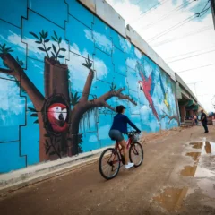 Viaduto da Mário Covas com Independência recebe pintura artística