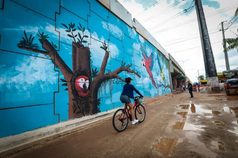 Viaduto da Mário Covas com Independência recebe pintura artística