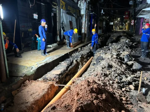 Sistema de esgotamento sanitário do Ver-o-Peso alcança 86% de obra realizada