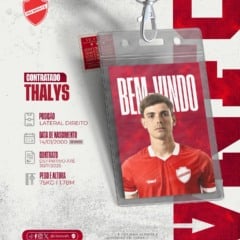 O Vila Nova confirmou oficialmente nesta quinta-feira (7) a contratação do lateral-direito Thalys, de 25 anos.