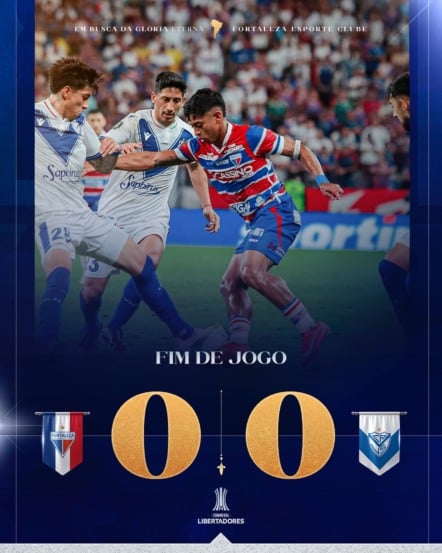 O Fortaleza ficou no empate por 0 a 0 com o Vélez Sarsfield na noite desta terça-feira (12), na Arena Castelão