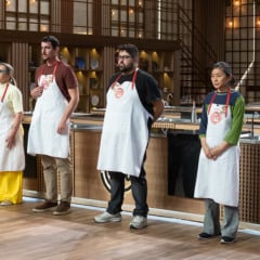 Daniela, Felipe B., Rodrigo e Gloria aguardam a decisão dos chefs. Crédito: Melissa Haidar/Band