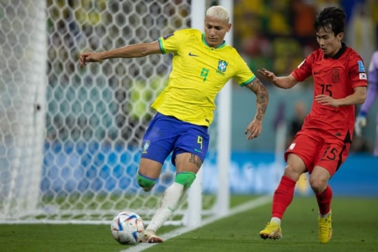 Richarlison anofou um gols da vitória da Seleção no último jogo com a Coreia do Sul, pelas oitavas de final da Copa de 2022 Créditos: Lucas Figueiredo / CBF