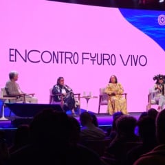 Encontro Futuro Vivo, organizado pela Vivo, ocorreu na última terça-feira (26), em São Paulo, para debater temas como ciência climática, Amazônia, ancestralidade, saúde mental, tecnologia e neurociência. Fotos: Cintia Magno