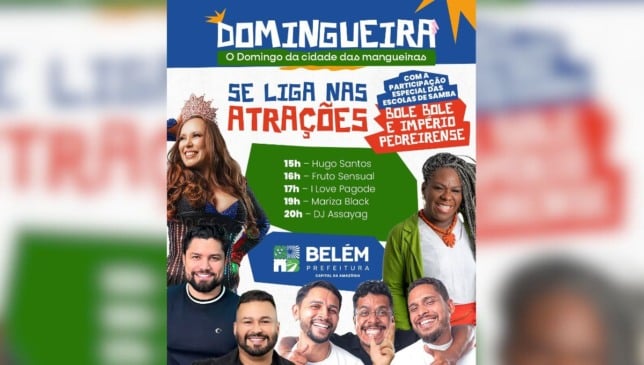 'Domingueira' estreia neste domingo com lazer gratuito em Belém