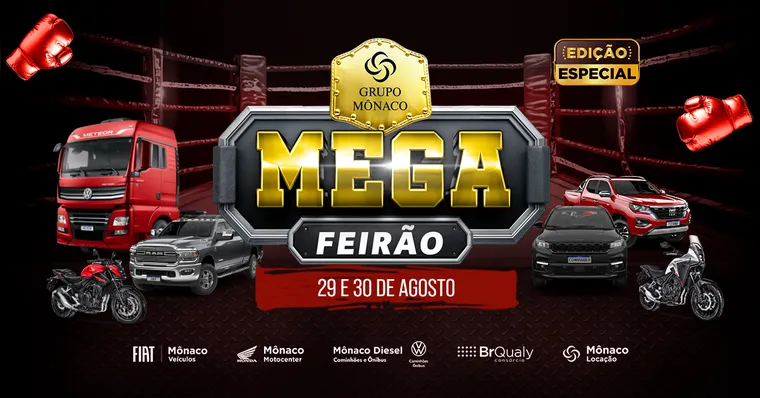 Mega Feirão 2025 do Grupo Mônaco promete descontos imperdíveis em veículos e serviços