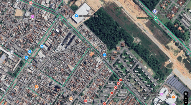 Trecho da avenida Dr. Freitas, entre as avenidas Visconde de Inhaúma e Pedro Miranda. Foto: Google Maps