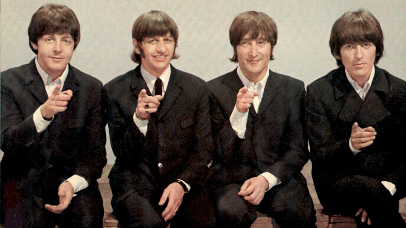 BEATLES  1966 Paul McCartney, Ringo Starr, John Lennon and George Harrison at Top Of The Pops