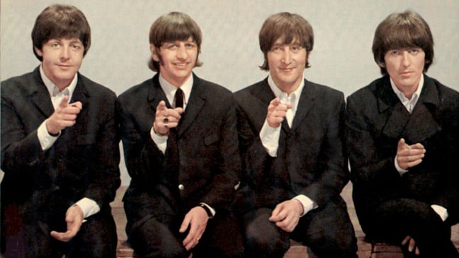 BEATLES  1966 Paul McCartney, Ringo Starr, John Lennon and George Harrison at Top Of The Pops