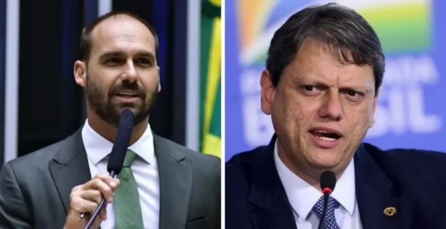 As mensagens trocadas por Jair Bolsonaro (PL) e seu filho Eduardo Bolsonaro (PL-SP) expuseram uma guerra entre a família do ex-presidente e o governador de São Paulo