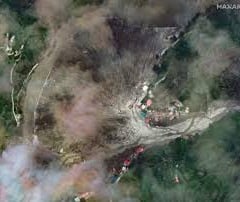 Imagem de satélite mostra a localização da tragédia — Foto: Maxar Technologies via AP

 