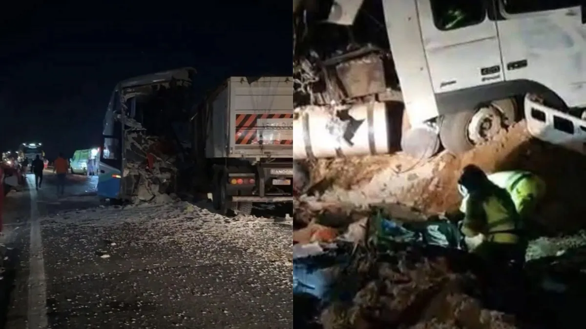 Uma batida envolvendo um ônibus interestadual e uma carreta resultou na morte de 11 pessoas na noite de sexta-feira (8), na BR-163.