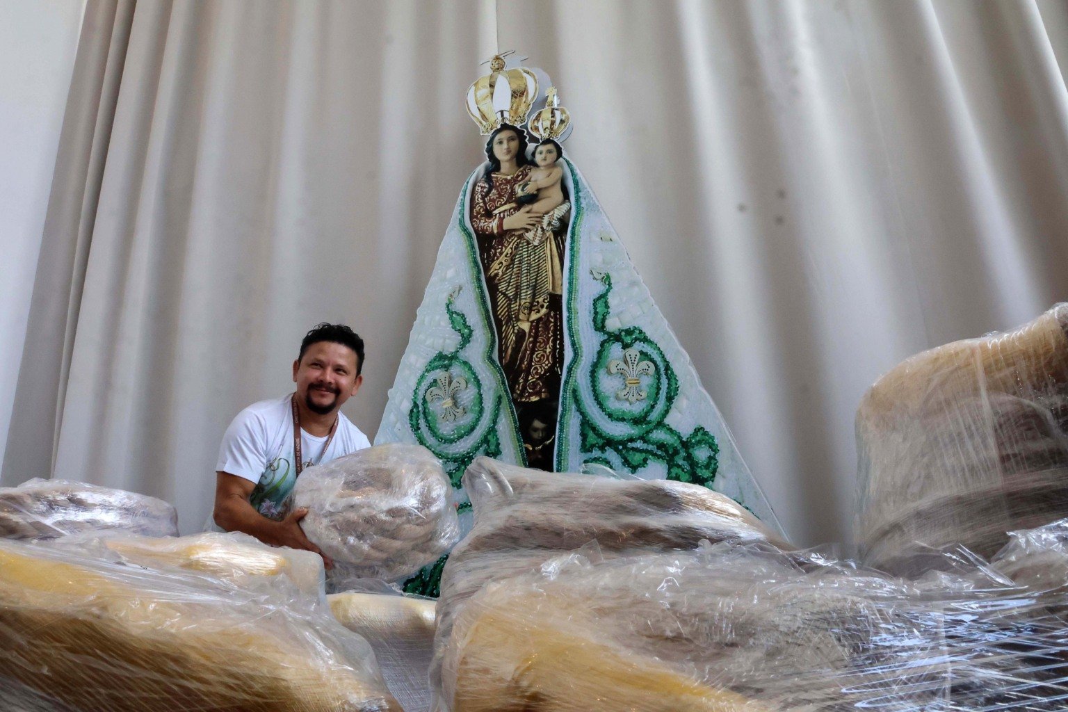 Com fibras paraenses e mãos locais, corda do Círio 2025 ganha forma. Fotos: Irene Almeida