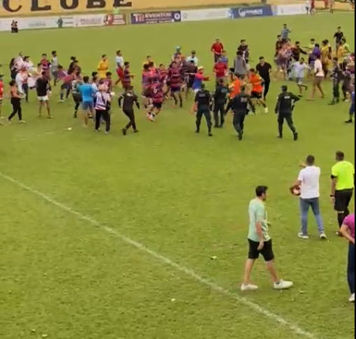 Vídeo mostra momento exato da briga entre Castanhal e Maracanã no Pará