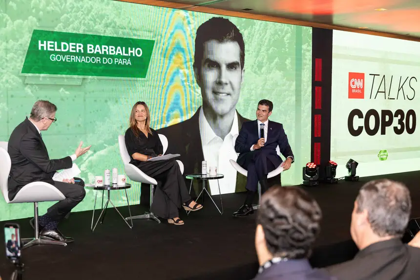 Durante o CNN Talks COP30, em Brasília, governador destacou que o Pará chega à conferência da ONU com quase todas as obras prontas. Durante o CNN Talks COP30, em Brasília, governador destacou que o Pará chega à conferência da ONU com quase todas as obras prontas.