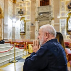 Presidente da República, Luiz Inácio Lula da Silva, e a Primeira-Dama da República, Janja Lula da Silva, durante visita à Basílica de Nossa Senhora de Nazaré. Belém (PA) Foto: Ricardo Stuckert / PR