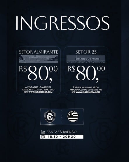 R$ 80 para ver o Leão lutar pelo G4 — ingressos à venda para Remo x Athletic