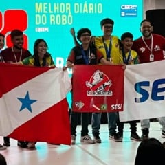 As equipes Robobusters e Tecno Champions, da Escola SESI Ananindeua, conquistaram dois prêmios. Foto: Divulgação