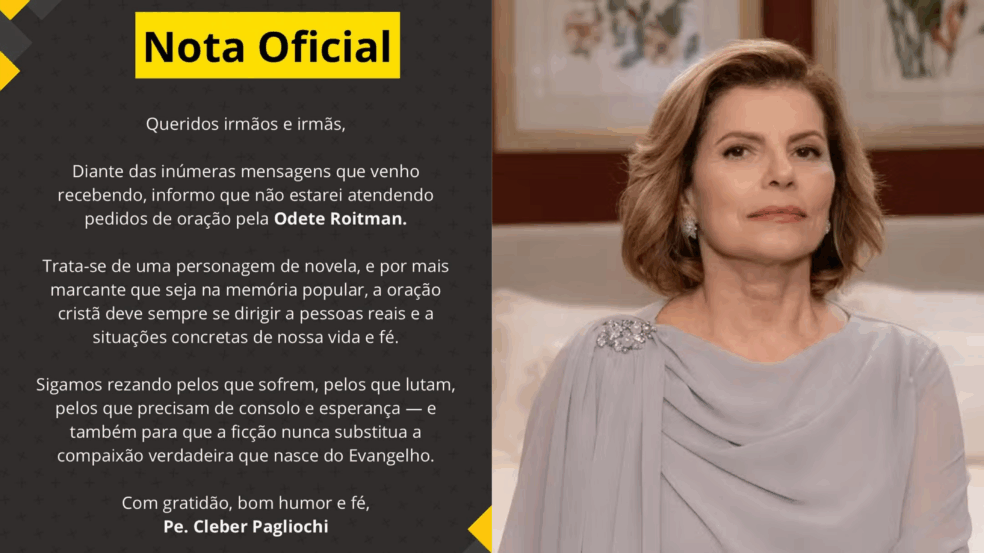 Fãs da novela resolveram pedir missas e orações pela personagem, o que surpreendeu – e até preocupou – o padre. Fotos: Reprodução/Instagram e Beatriz Damy/TV Globo
