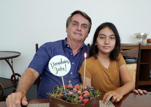 Jair e Laura Bolsonaro. Foto: redes sociais